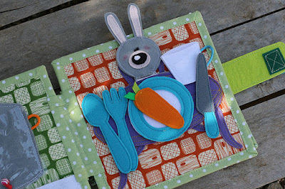 Bunny day quiet book by TomToy, gender neutral dollhouse