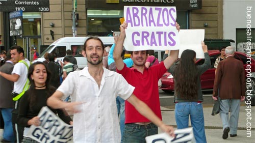 Free Hugs Day in Microcentro Buenos Aires, Argentina