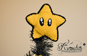 Krawka: Mario Star for the top of the Christmas Tree - free crochet pattern