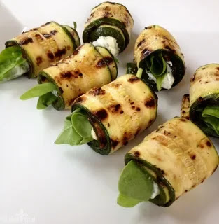 Easy Grilled Zucchini Rolls with Herbs and Cheese