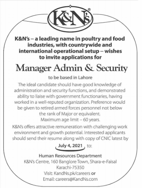 K & N's Latest Jobs 2021 | Last Date 4 July 2021 | Online apply