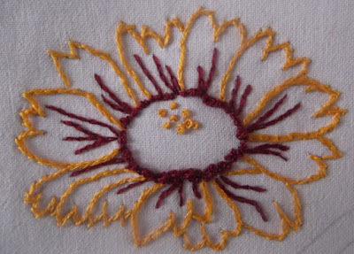 embroidery, stitching, flower