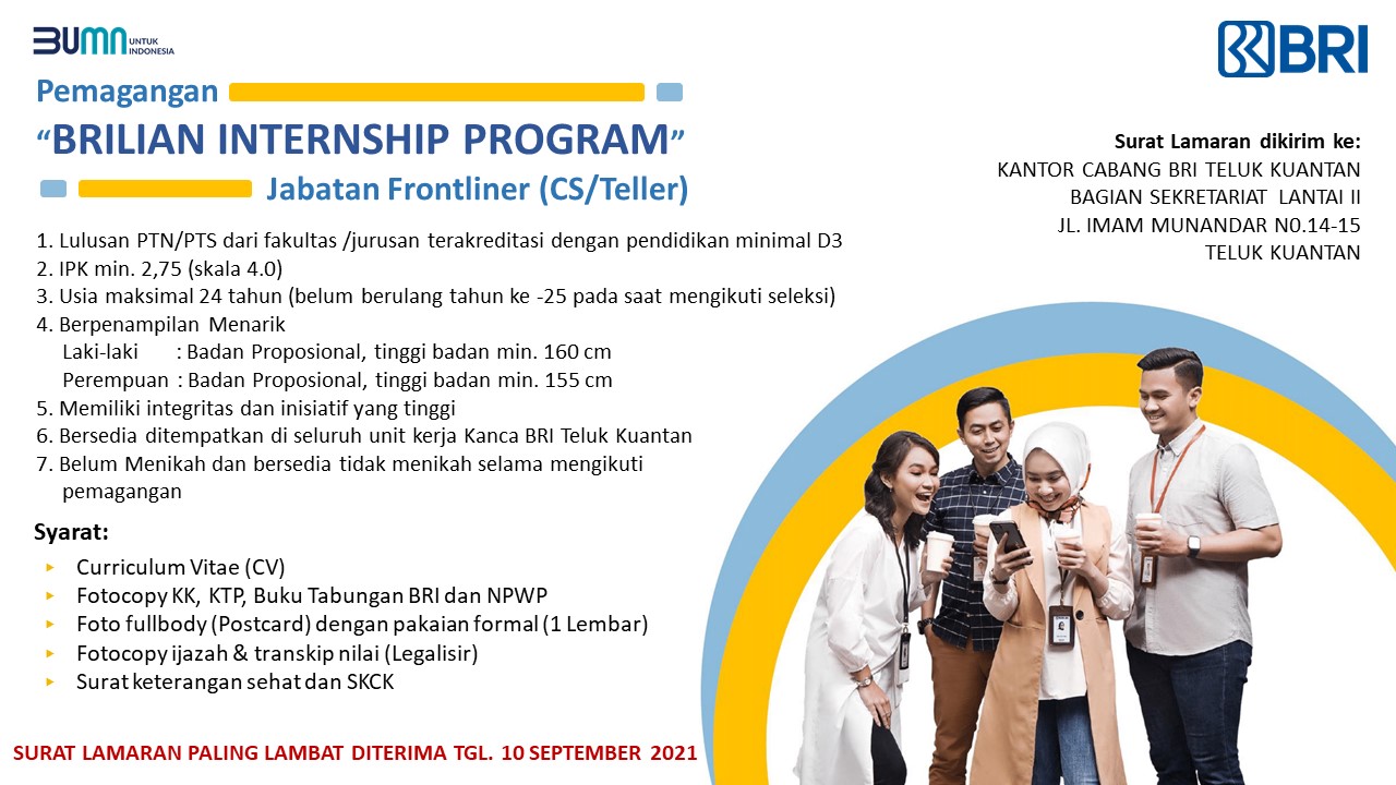 Lowongan Magang BRI Brilian Internship Program