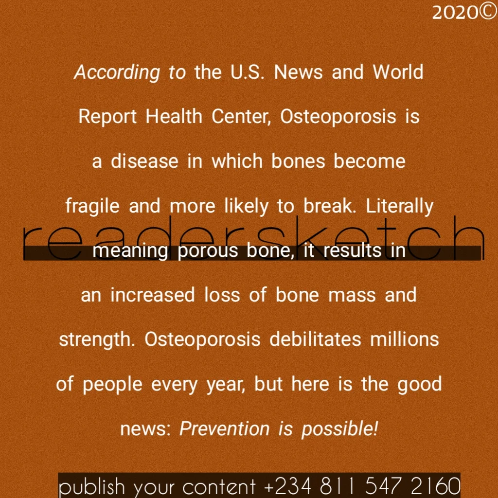 Readersketch, Ayomiposi, writing, osteoporosis