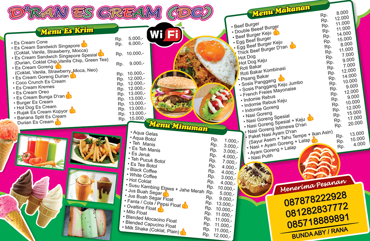 Contoh Desain Daftar Menu Cafe Grafika