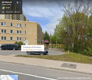 captura a paginii de harti gugu pentru ambasada Romaniei din Ottawa