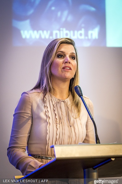 Queen Maxima of The Netherlands attends the jubilee congres of Nibud in het Muntgebouw in Utrecht