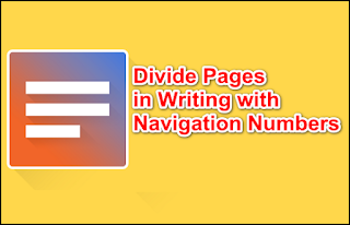 How to Divide Pages in Writing with Navigation Numbers