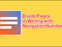 How to Divide Pages in Writing with Navigation Numbers
