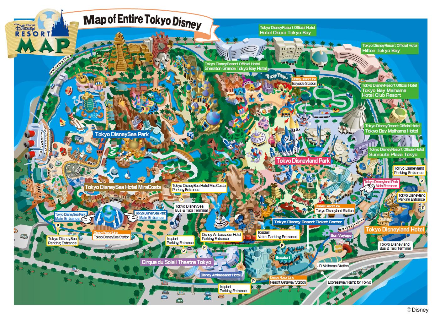 Insights and Sounds: Combined Tokyo Disney Land and Sea Map