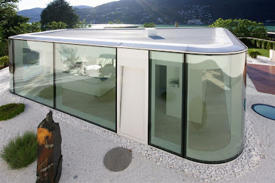 Glass pavilion house, Lake Lugano, Switzerland