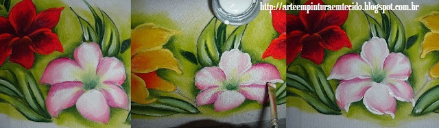 pintura em tecido lírios
