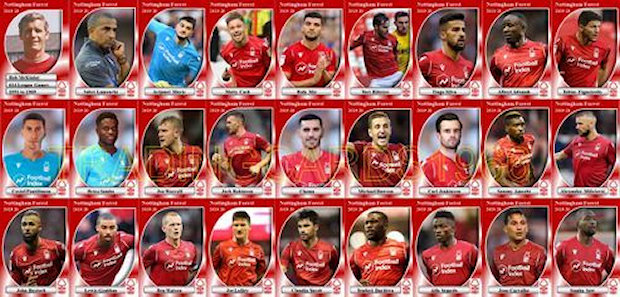 Nottingham Forest Football Squad Trading Cards 2019-20 