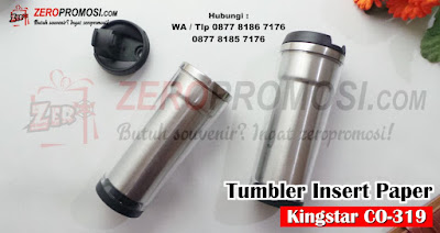 Stainless Steel Insert Paper Tumbler Kingstar CO 319, King Star Insert Paper + Cetak Full Color 420ML CO319, Tumbler Insert Paper Stainless KingStar Botol Minum Promosi, CO-319 Kingstar Insert Paper