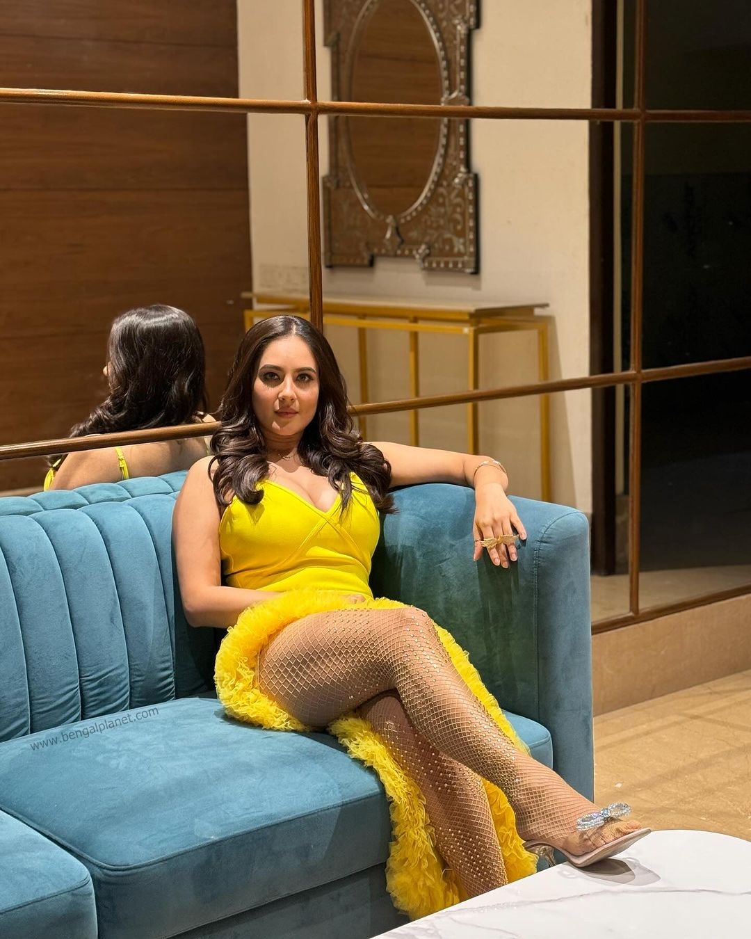 Puja-Banerjee's-hottest-look-in-a-yellow-thigh-high-slit-dress-from-Bengal's-Most-Stylish-Awards-08-Bengalplanet.com