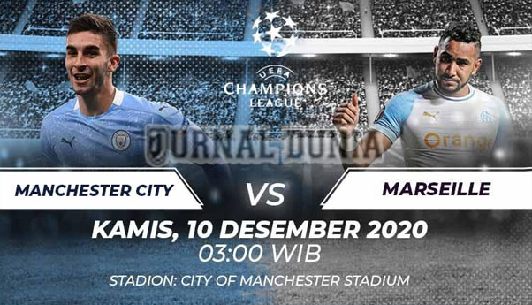 Prediksi Manchester City Vs Marseille, Kamis 10 Desember 2020 Pukul 03.00 WIB