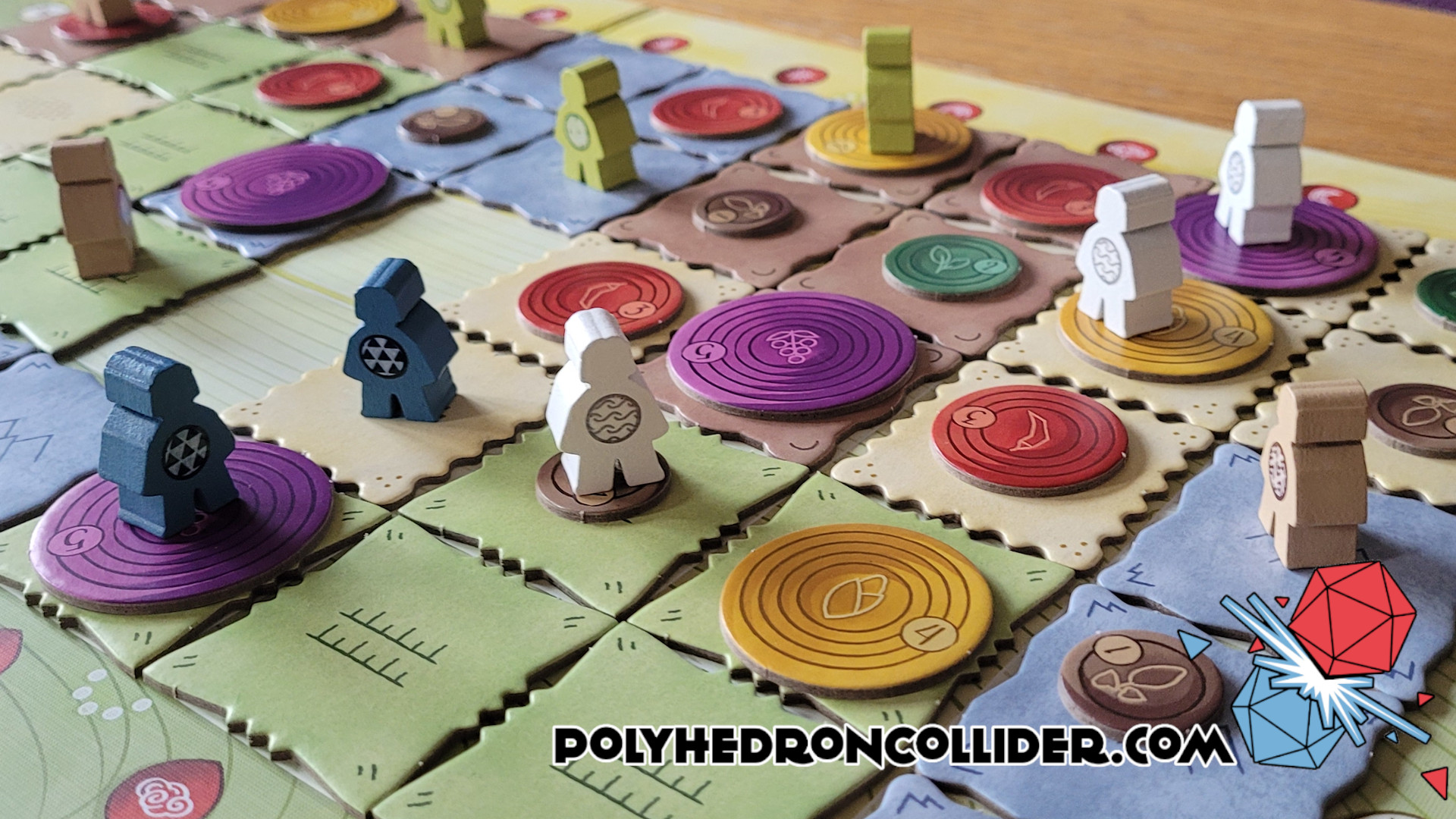 Polyhedron Collider Tiwanaku Board Game Review - In Play Full Board