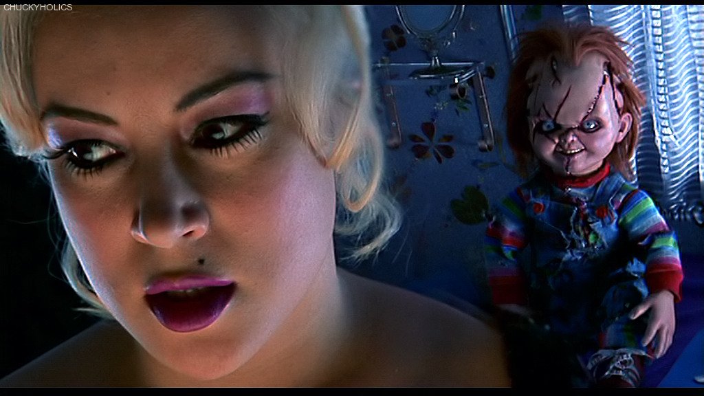 As Bride of Chucky opens a police officer has stolen the torn up remains of