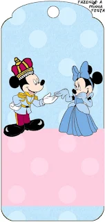 Mickey and Minnie King and Queen,  Free Printable Tags.