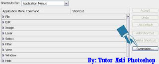 Daftar tombol pintas Photoshop
