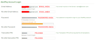 Informasi Login AlertPay