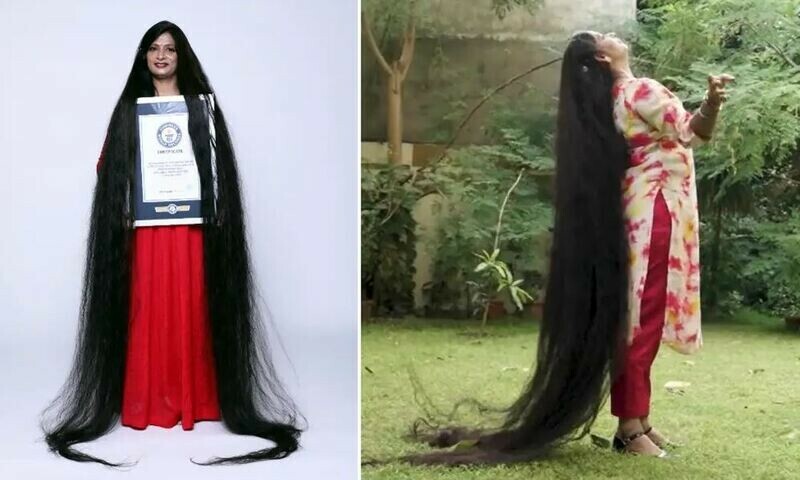 An Indian woman has set a record for having the longest hair in the world