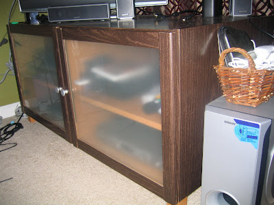 walnut finish tv bench