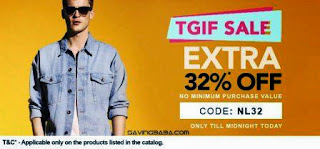 TGIF sale Extra 32% OFF on Clothing, footwear and accessories - Jabong