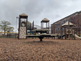 Davis Thayer playground in the rain