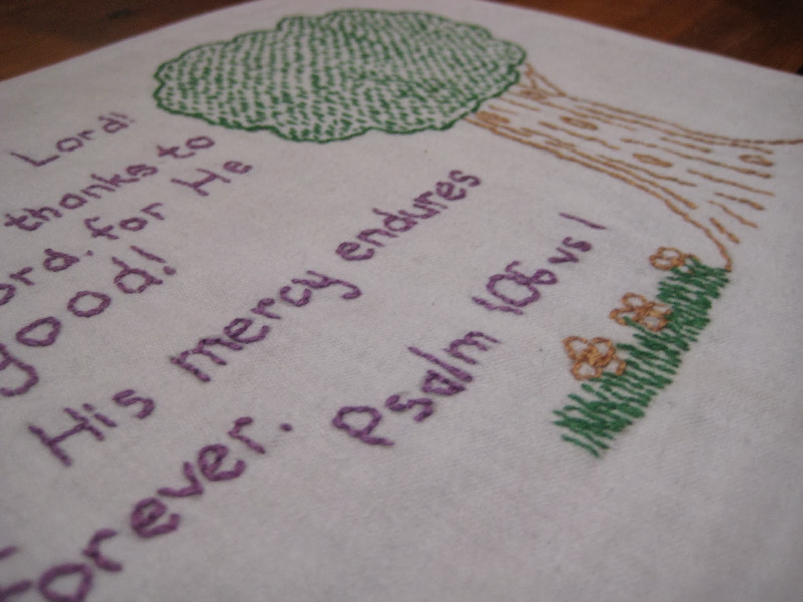  Embroidery {Psalm 106 vs 1}