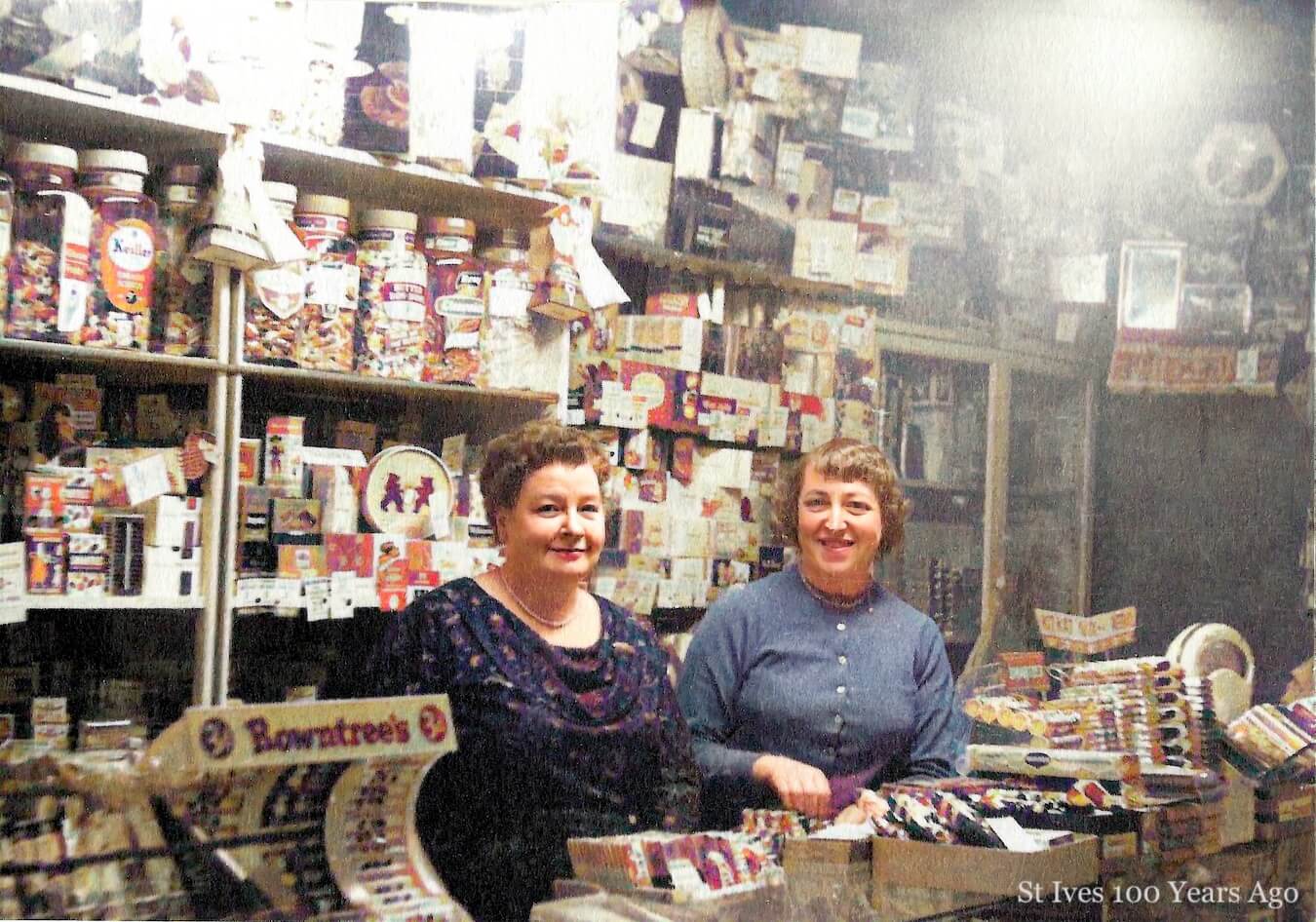 Ena Knight & May Edwards, sweet shop, Crown Street, St Ives, c1960s