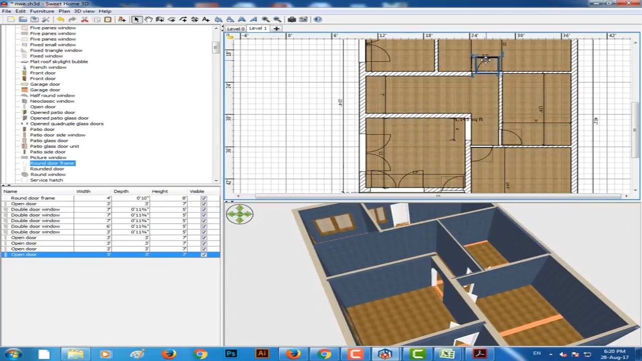 How to Create Ground Floor Plan in Sweet Home 3D || Sweet Home 3D Tutorial Part 2 ~ MS 3D Designer