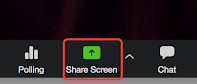 "Share Screen" button highlighted