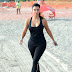 Kim Kardashian on the Morning Walk on a Beach in Miamii City Pictures-Photo Shoot