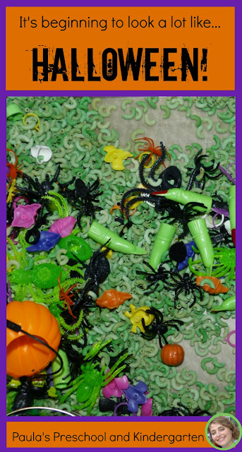 Awesome Halloween math and sensory learning ideas - see how this play based learning works!