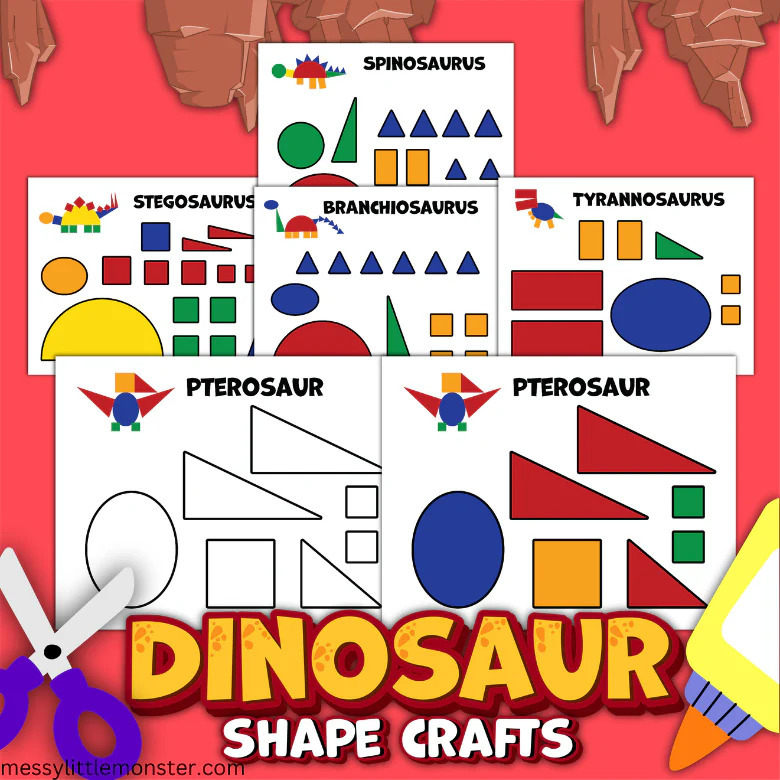 Printable dinosaur shape crafts