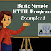 Basic Simple Html Program Exercise 1