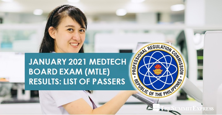 MTLE RESULTS: January 2021 Medtech board exam passers