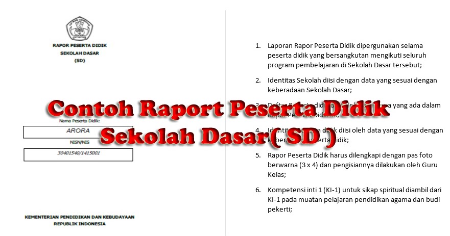 Download Contoh Raport Kurikulum 2013 Sekolah Dasar Lengkap