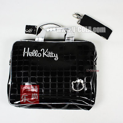 Hello Kitty Shiny Black Laptop Notebook Bag