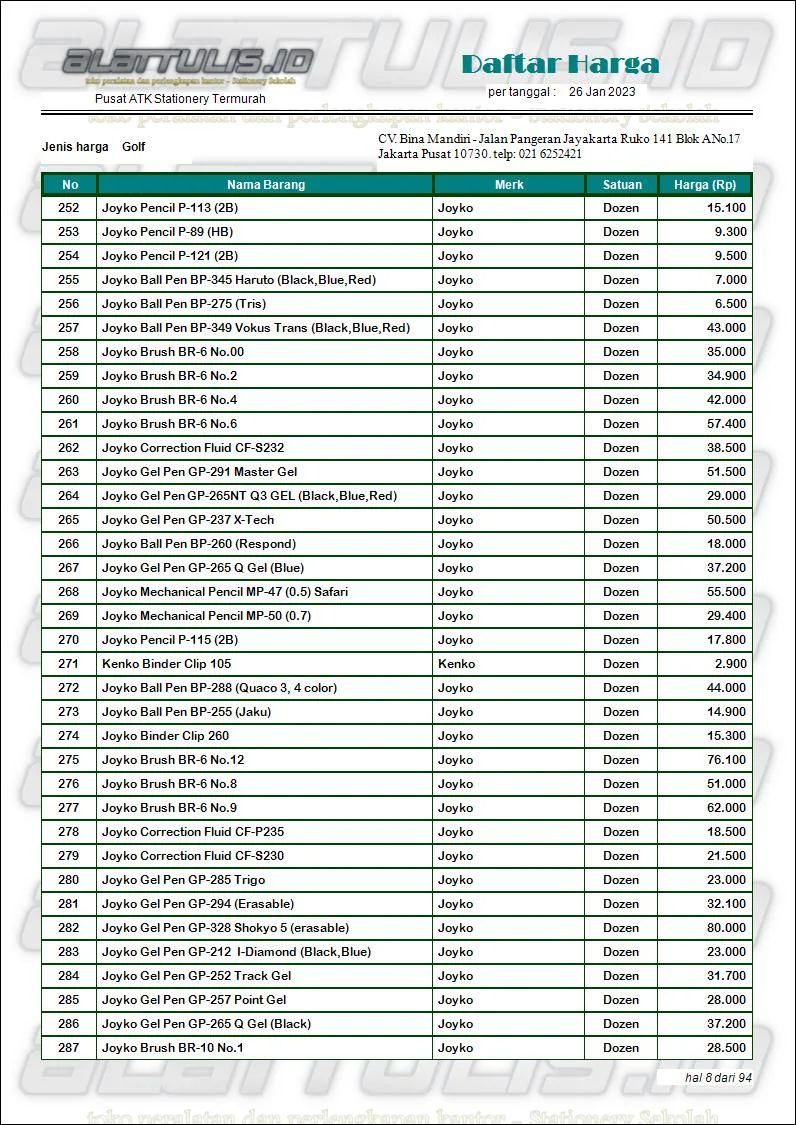 Katalog distributor ATK 2023 alat alat kantor lengkap