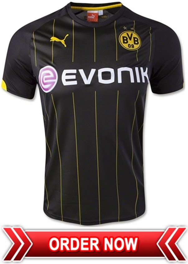 BORUSSIA DORTMUND AWAY SOCCER JERSEY 14-15 BLACK