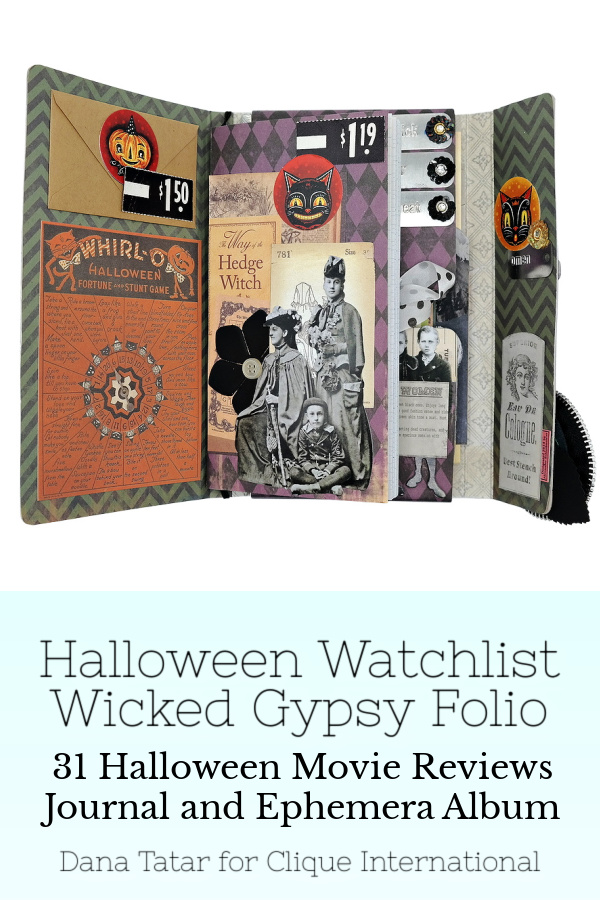 Wicked Gypsy Halloween Movie Watchlist Embellished Folio and Movie Review Journal