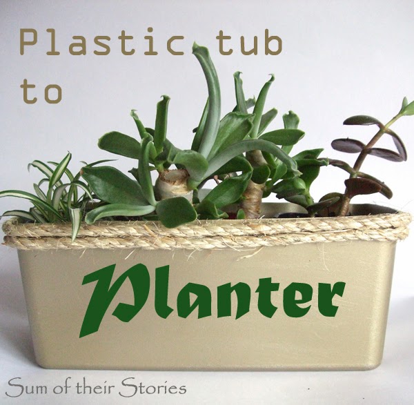 Plastic Tub to Pretty Planter