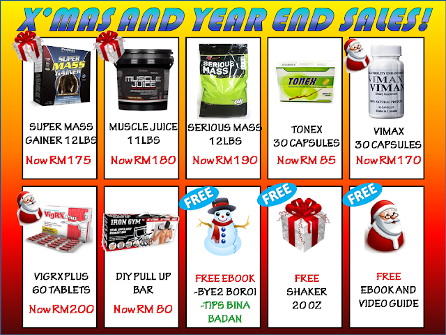 Supplement Year End Sales, Vimax Canada, Tonex, Vigrx Plus, Super Mass Gainer, Muscle Juice, Serious Mass