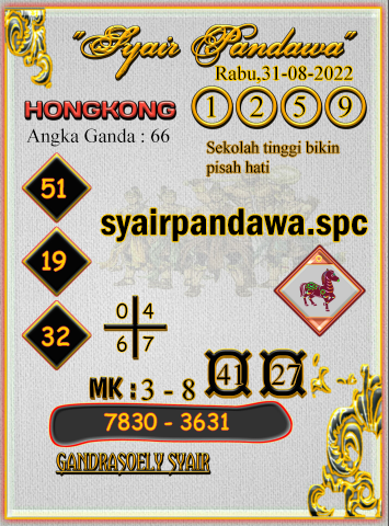 Syair Pandawa HK kamis 08-09-2022