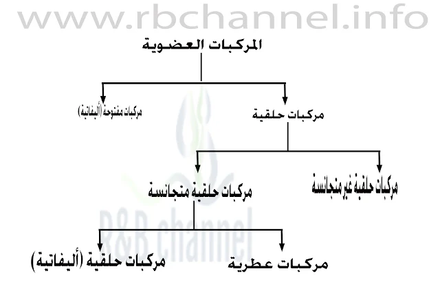 تصنيف المركبات العضوية حسب بنية الهيكل الكربوني