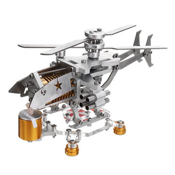 Upgrade Stirling Engine Model Military Helicopter Design Science Metal Toy Collection