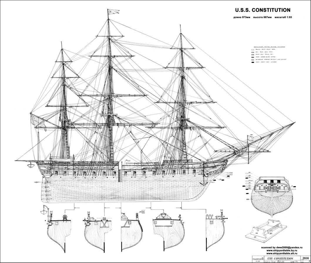  Plans, Wooden Model Sailing Ship Plans, HMS Enterprise Frigate