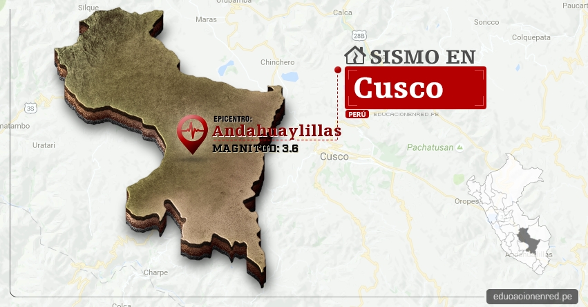 Temblor en Cusco de 3.6 Grados (Hoy Sábado 4 Marzo 2017) Sismo EPICENTRO Andahuaylillas - Quispicanchi - IGP - www.igp.gob.pe